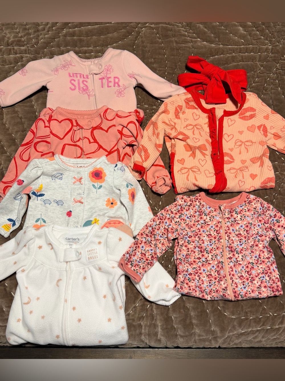 Baby Girl footed pajamas clothing bundle